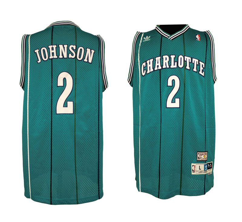  NBA Charlotte Hornets 2 Larry Johnson Throwback Soul Swingman Blue Jersey